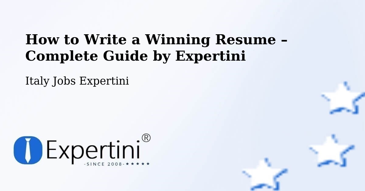 Resume Writing Guide for Job Seekers – Attimis - Attimis, Italy Jobs Expertini